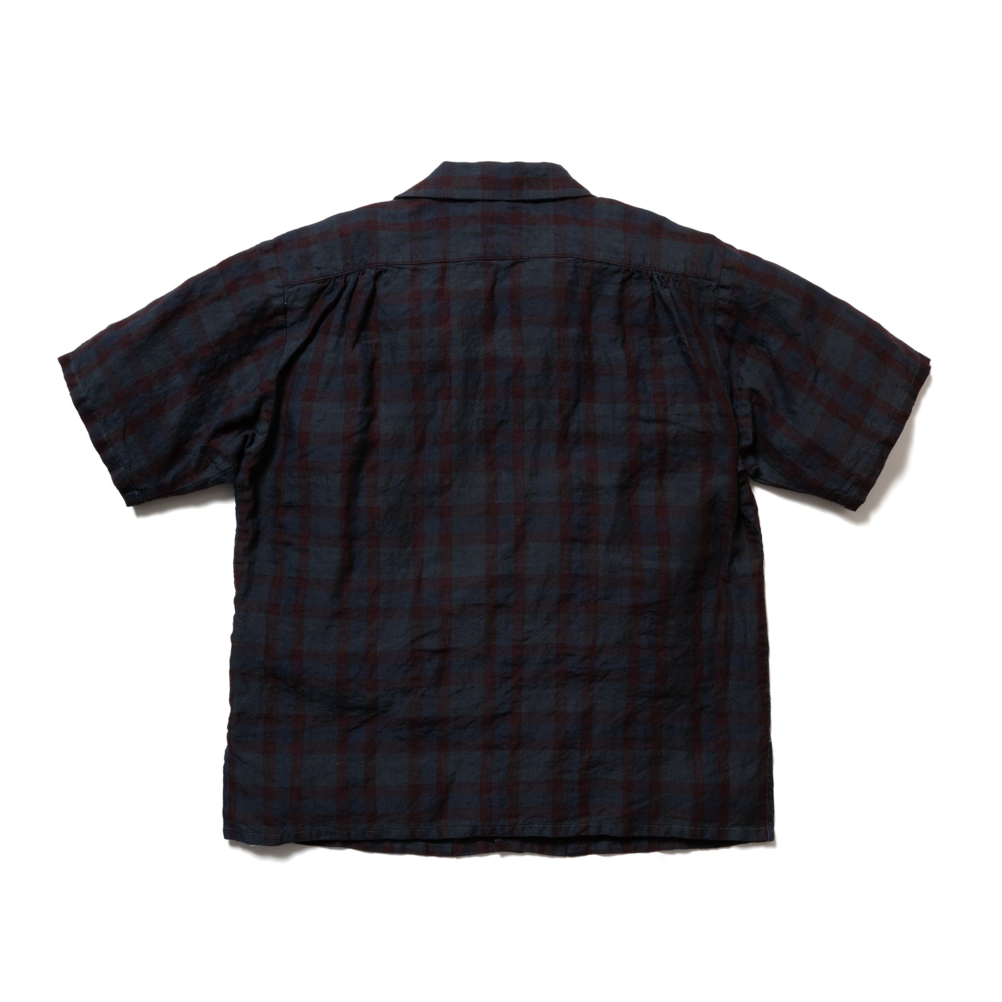 LINEN OPEN COLLAR SHIRT (OVER DYED) – SEUVAS