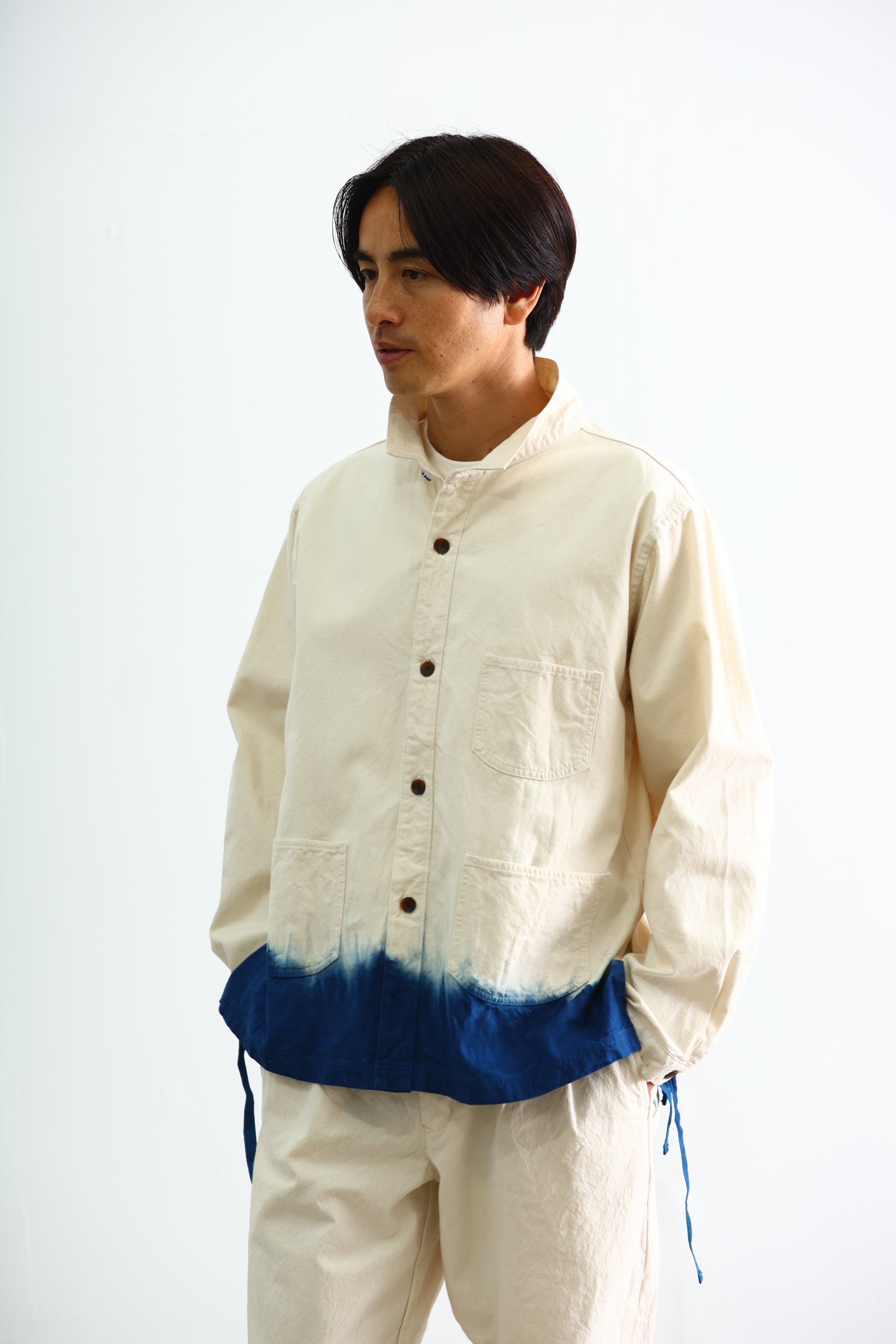 INDIGO 8oz CANVAS WING COLLAR SHIRT – SEUVAS