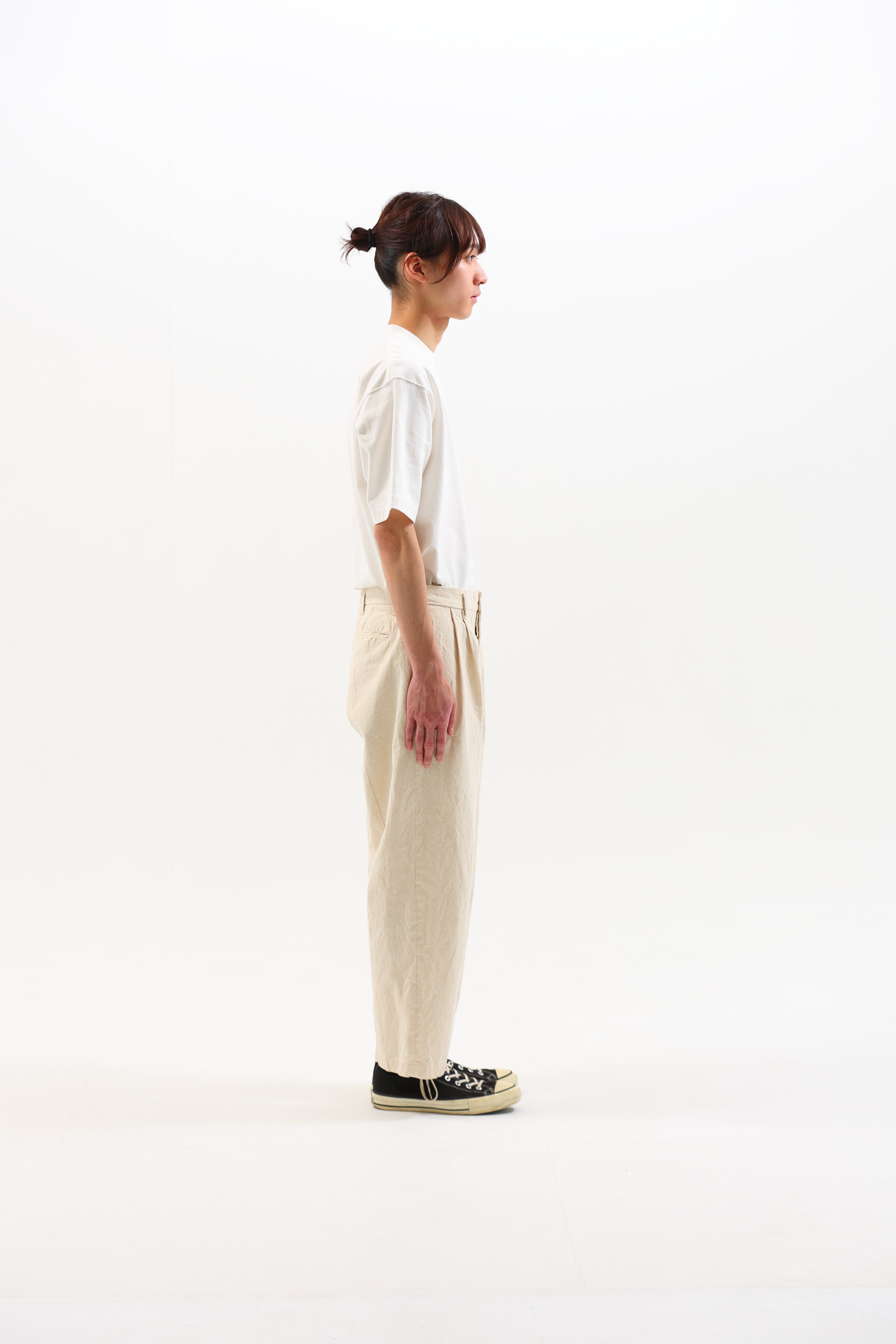 STRIPE CANVAS 2TUCK TROUSERS – SEUVAS