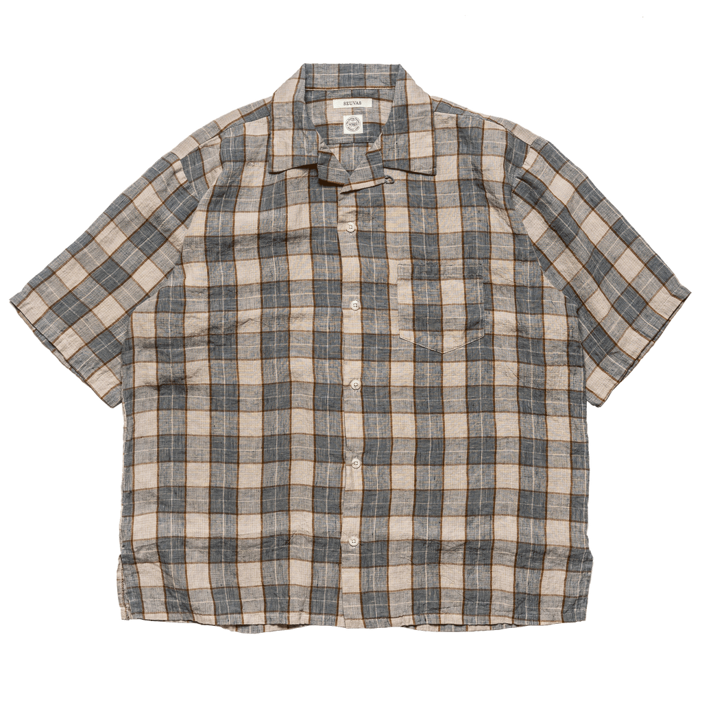 LINEN OPEN COLLAR SHIRT